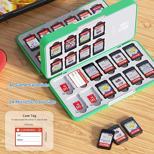 Miniatura 4 de JINGDU 40-Slot Traceable Switch Game Case Compatible with Nintendo Switch Games, Holds 40 Switch Game Cards and 24 Micro SD Cards, with Hidden