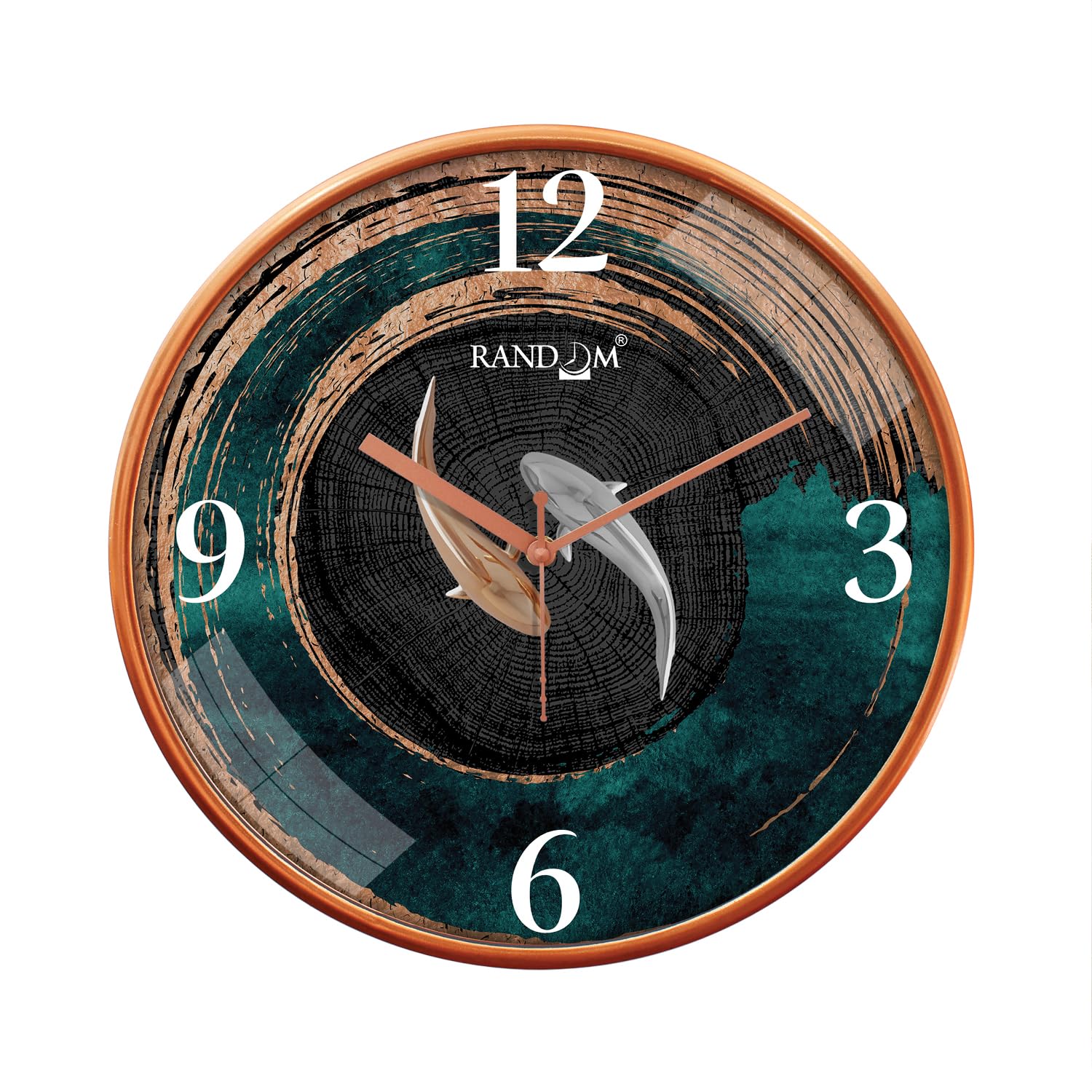 RANDOM 12 Inch Classic & Modern Stylish Tic TOC Movement Latest Wall Clock for Home, Living Room, Bedroom, Lobby, Office, and Kitchen -Multi-63655