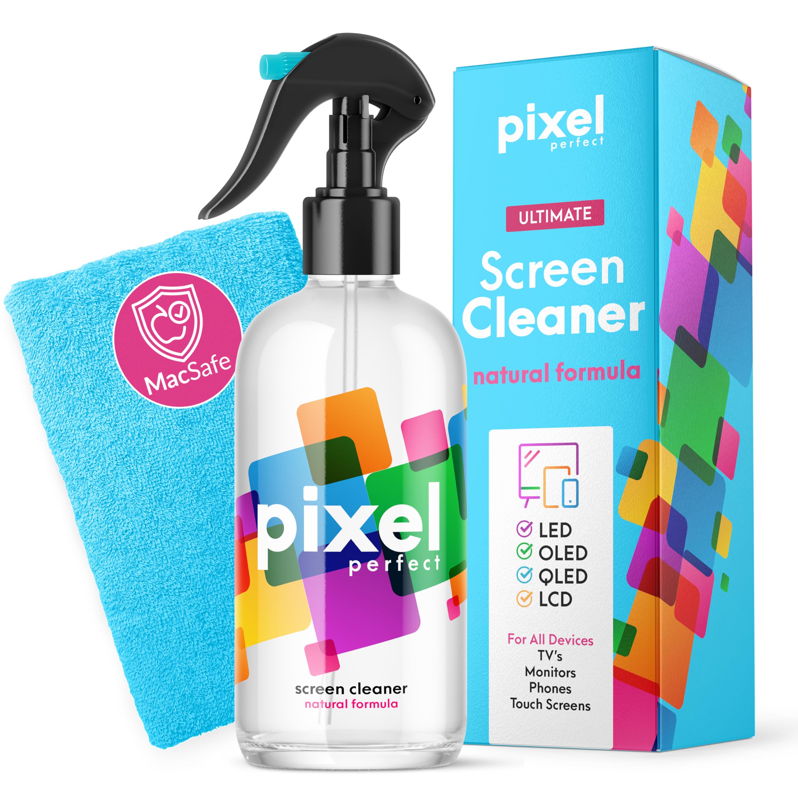 500ml | 16.9oz Screen Cleaner Kit for LED, OLED, QLED, LCD TV, Laptops, Monitors, Phones, Tablets, Premium Natural Spray Cleaning Kit