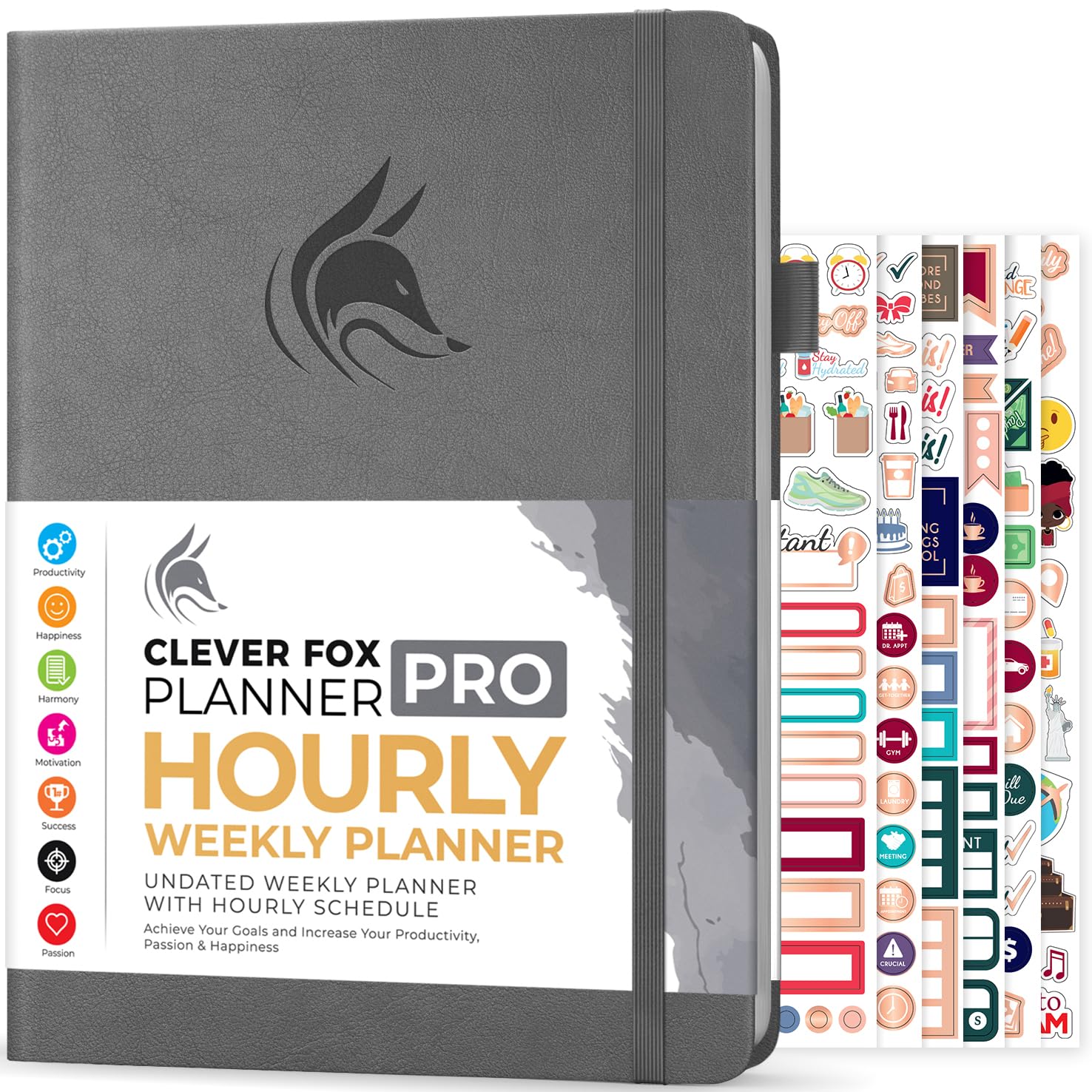 Clever Fox Planner PRO Schedule – Undated Weekly & Monthly Life Planner with Time Slots, Appointment Book & Daily Organizer, A4 (Gray)The Forest Stewardship Council