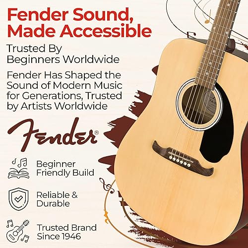 Miniatura 4 de Fender - Paquete de guitarra acústica tipo Dreadnought, con funda