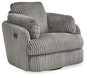 Tie-Breaker Casual Manual Press-Back Swivel Glider Rocker Recliner with 2 Bolster Pillows and Hidden Storage&comma; Light Gray