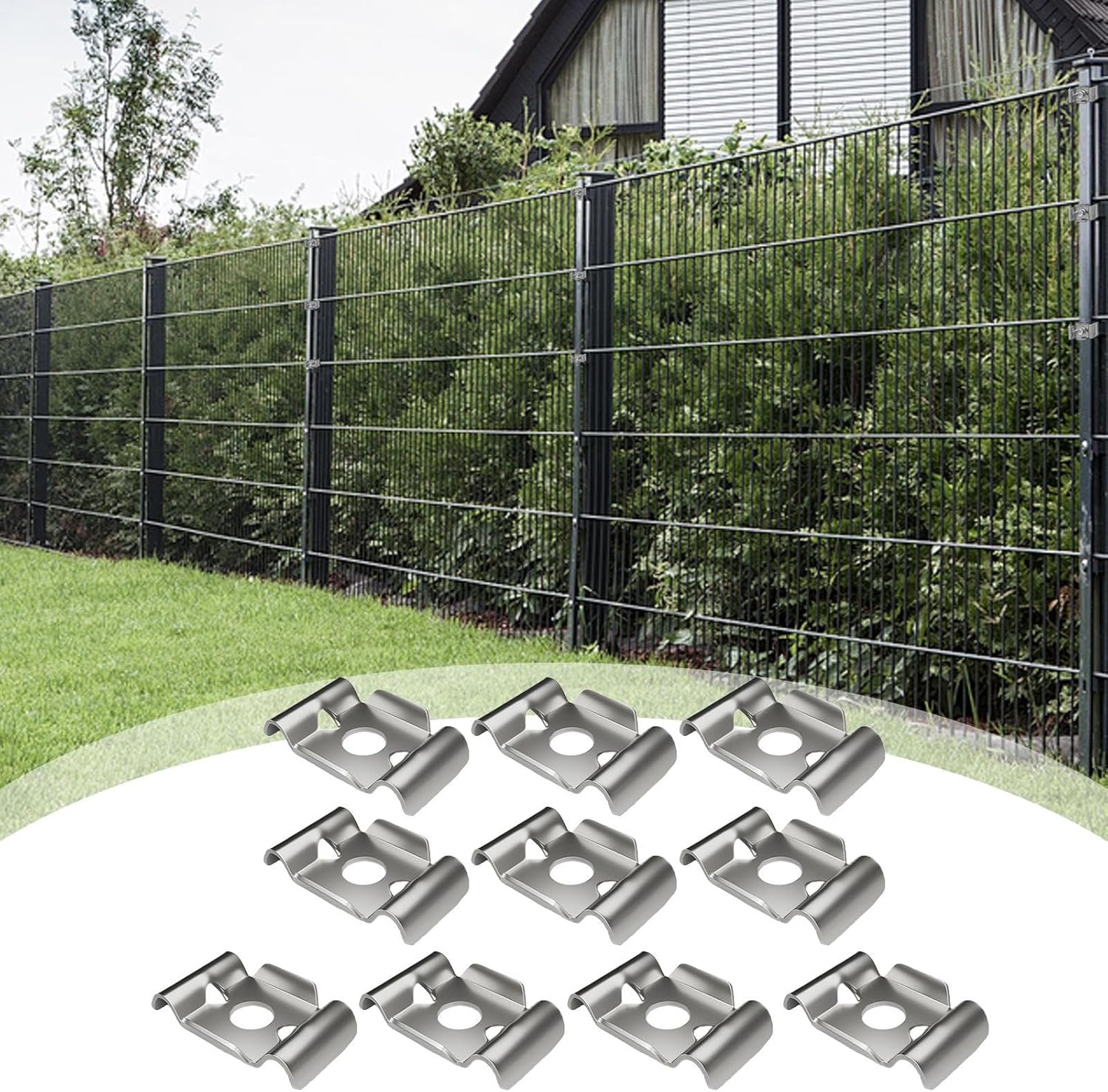 Wire Mesh Fasteners, Stainless Steel 10 Pieces Rigid Wire Fasteners, Fasteners Hardware, Brackets for Patios and Garden Landscaping Yard Driveway