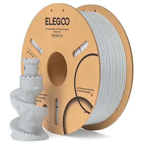 ELEGOO Filamento PLA de 0.069 pulgadas (0.069 in), mármol de 2.2 lbs, filamento de impresora 3D, precisión dimensional +- 0.001 in, carrete de