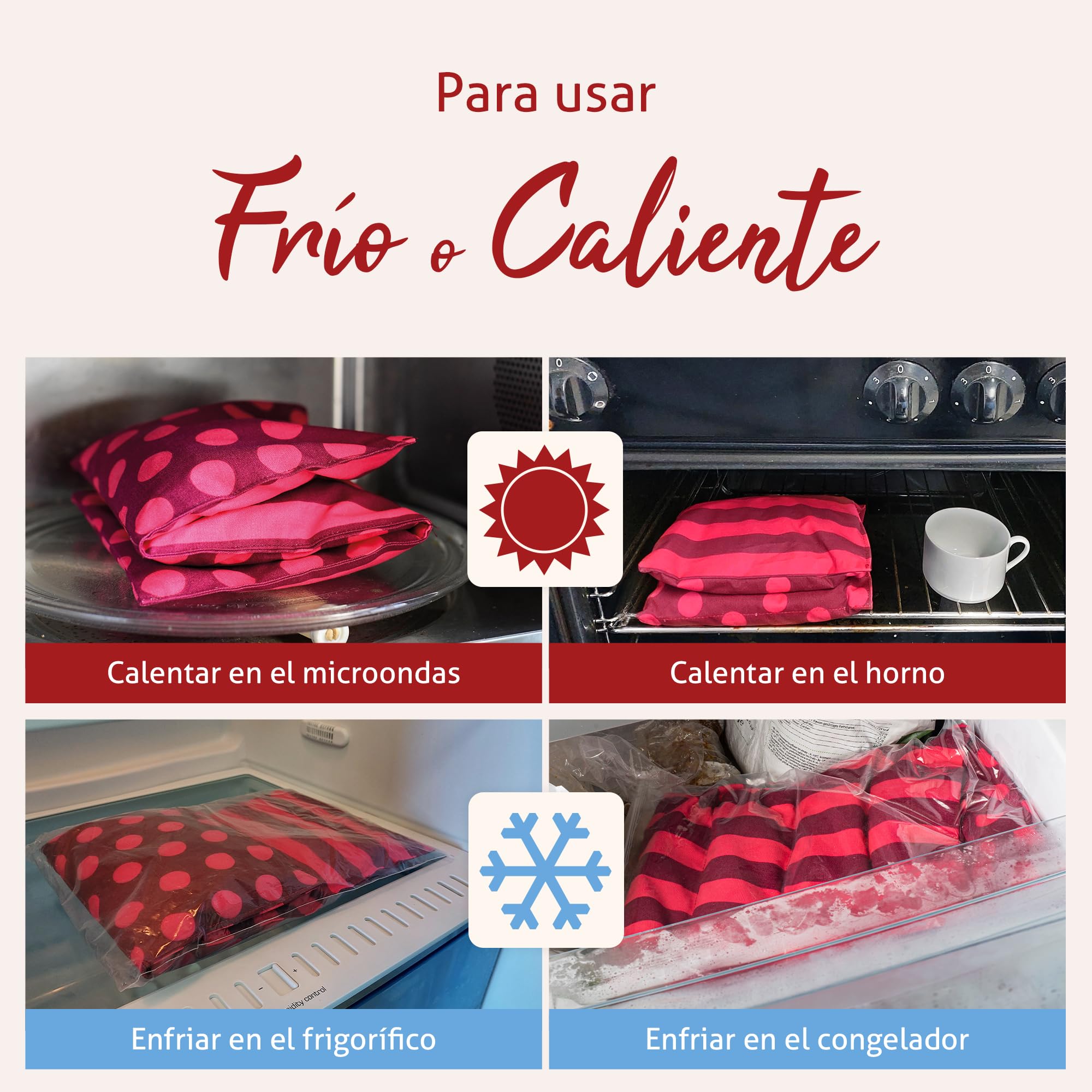 Saco Termico Huesos Cereza, Saco Semillas Microondas para Dolor Lumbar, Espalda, Cervicales, Saco Termico Semillas, Bolsa Semillas Calor Microondas, Cojin de Semillas para Microondas 17x45 cm