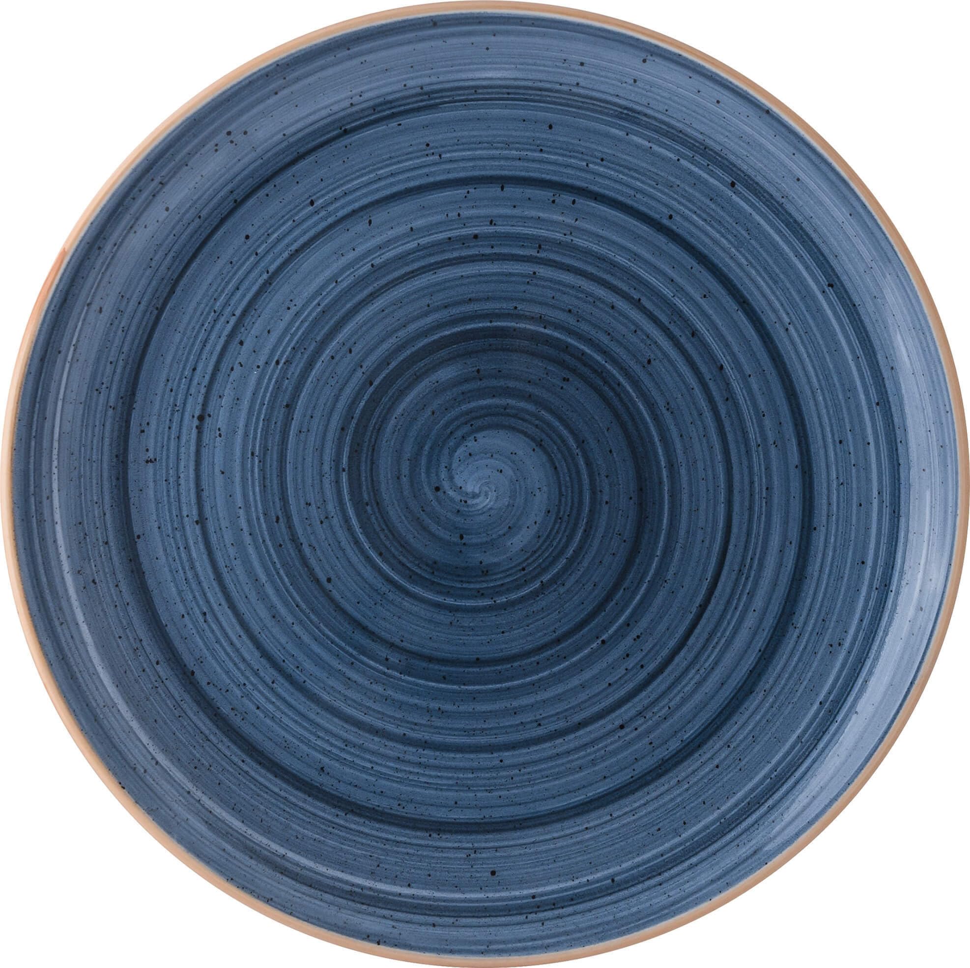 Bonna 6 x talerz obiadowy talerz płaski talerz okrągły zastawa stołowa porcelana niebieska kremowa Aura Dusk Gourmet 30 cm ochrona krawędzi