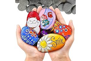 SUPEASY Smooth Natural River Stones for Kids Rock Painting