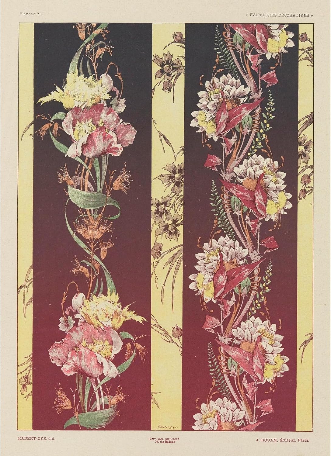 ArtDirect Decorative Fantasies Pl.23 (1886-1887) Unframed Art Print Giclee Poster by Jules Habert-Dys - Ready for Framing with Customization Sizes 7x10, 10x14, 14x20, 24x33, 35x48 and 43x60 inches
