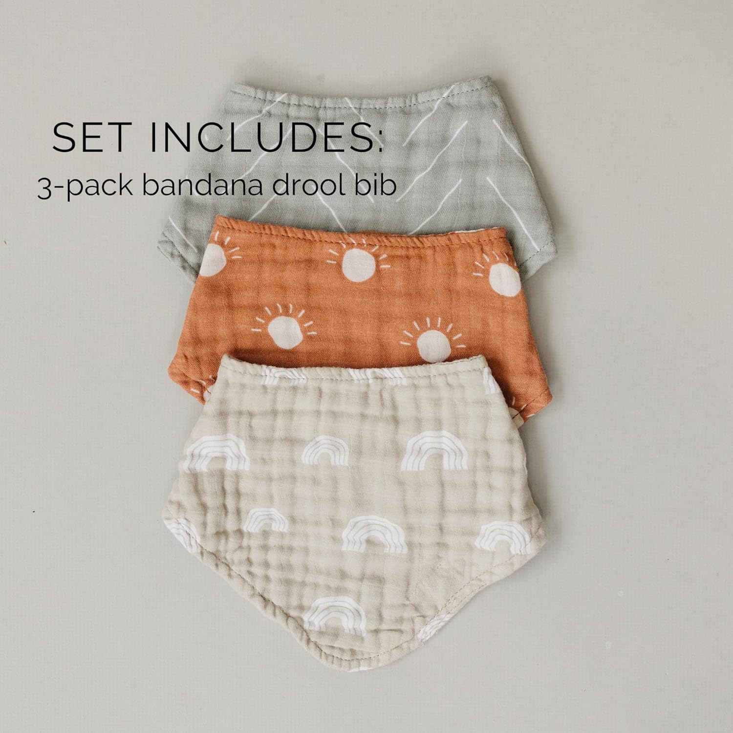 Mebie Baby Muslin Cotton Bib, 3 pack, Baby Bib Set for Burp, Spit Up, Drool, Bandana Bibs for Baby Boy or Baby Girl