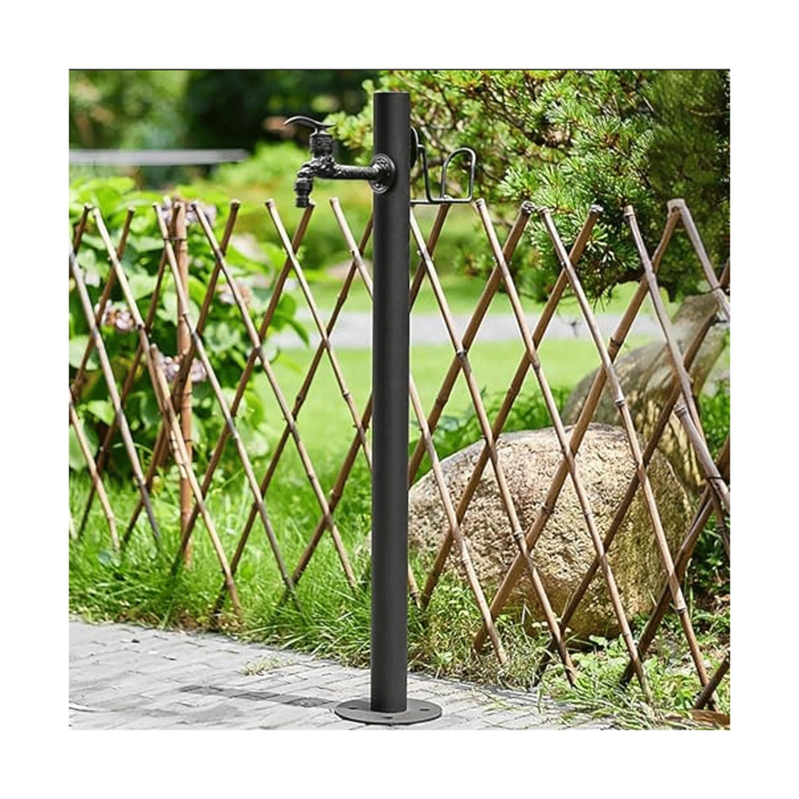 XDLEDMKIZ Vertical Cylindrical Garden Water Column Stainless Steel Freestanding Hose Stand Antifreeze Faucet Water Dispenser Hydrant Spigot