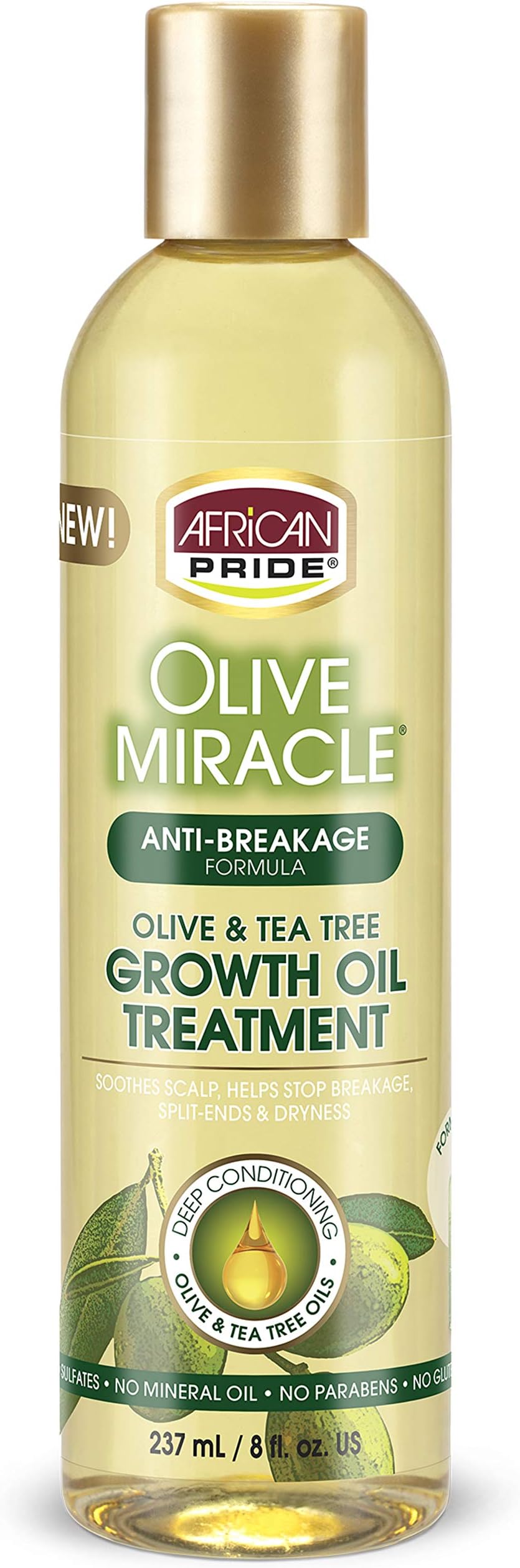Olive Miracle Anti-Breakage Maximum Strengthening Growth Oil 237 ml/8 fl.oz by AFRICAN PRIDE