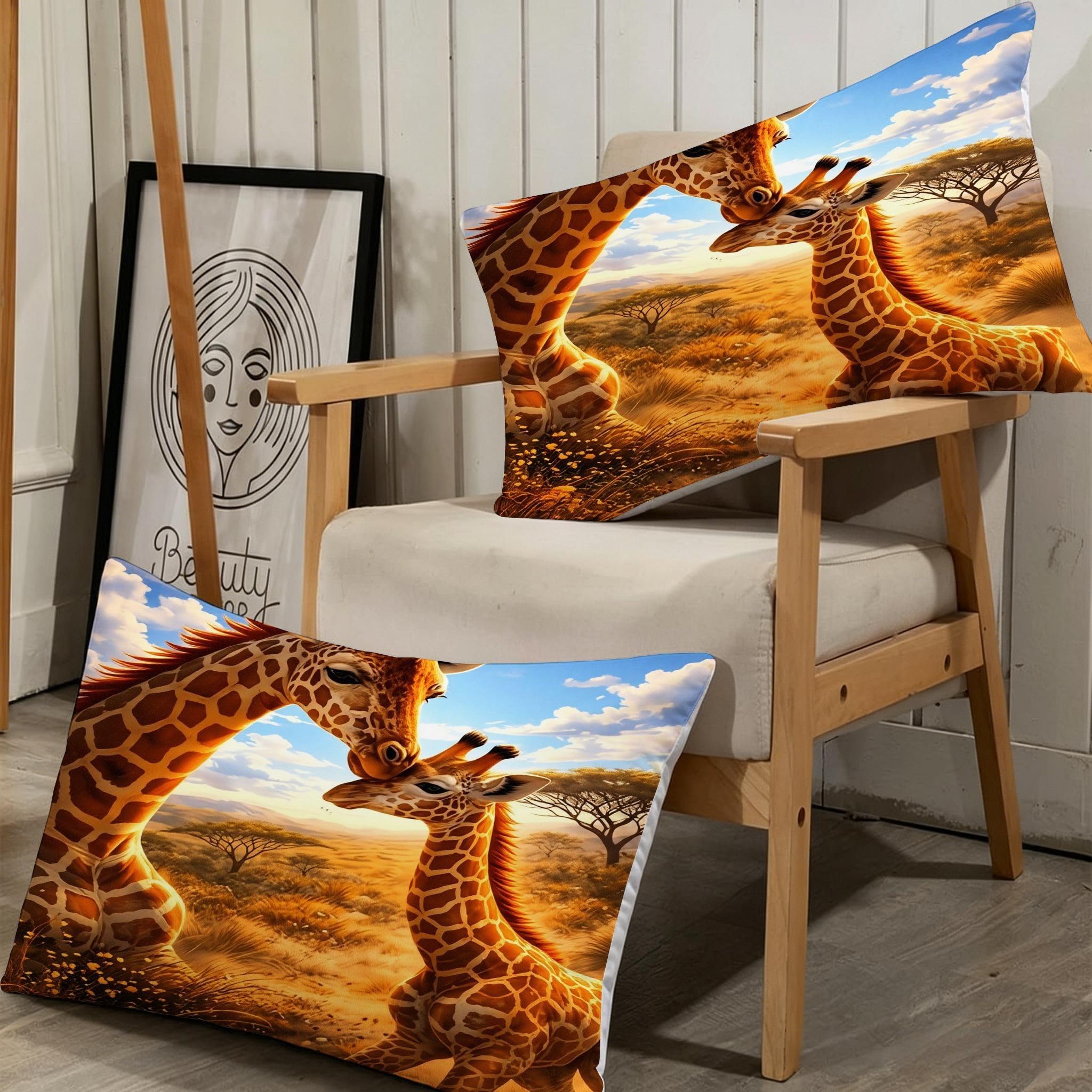 Copripiumino Matrimoniale Giraffa Gialla 260x240, ZW1824