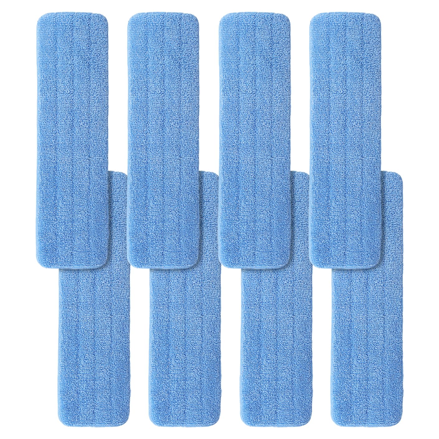 Microfiber Mop Pad for Rubbermaid Commercial 20 Inch Mop Head - 8 Pack Wet &amp; Dry Commercial Cleaning Refills Reusable Mop Refills Fit for Any Microfiber Flat Mop System 18" to 21"