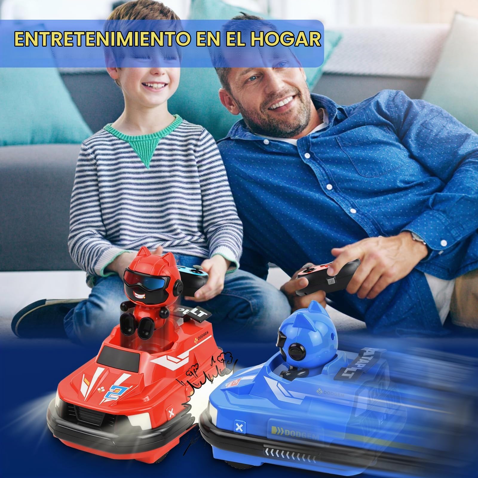 2 Piezas Coche de Parachoques con Control Remoto, Coche Teledirigido para Niños, Coche de Juguete de Colisión, Coche de Choque de Muñeca de Eyección, Coches de Choque de Batalla Teledirigidos