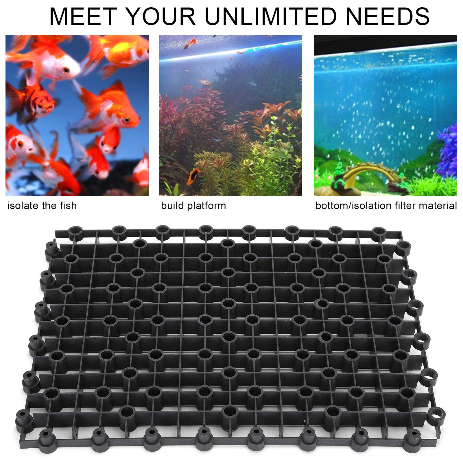 Aquarium Isolation Board, 10 Stück Aquarium Aquarium Multifunktions Isolation Board Teiler Bodenfilterplatte für Mischzucht(schwarz)