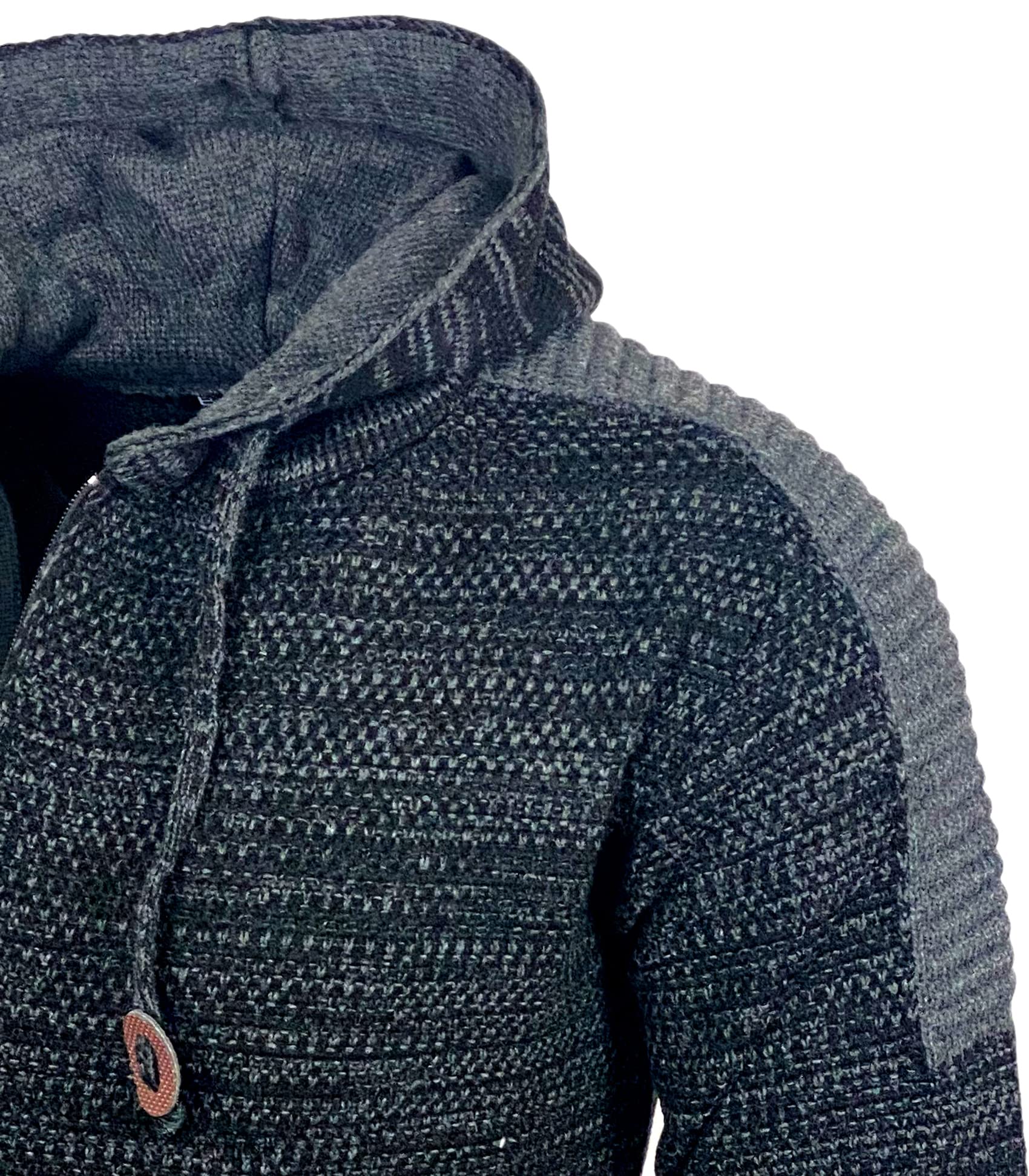 Subliminal - Jersey para hombre de punto con capucha de malla grande, cierre de cremallera BX290