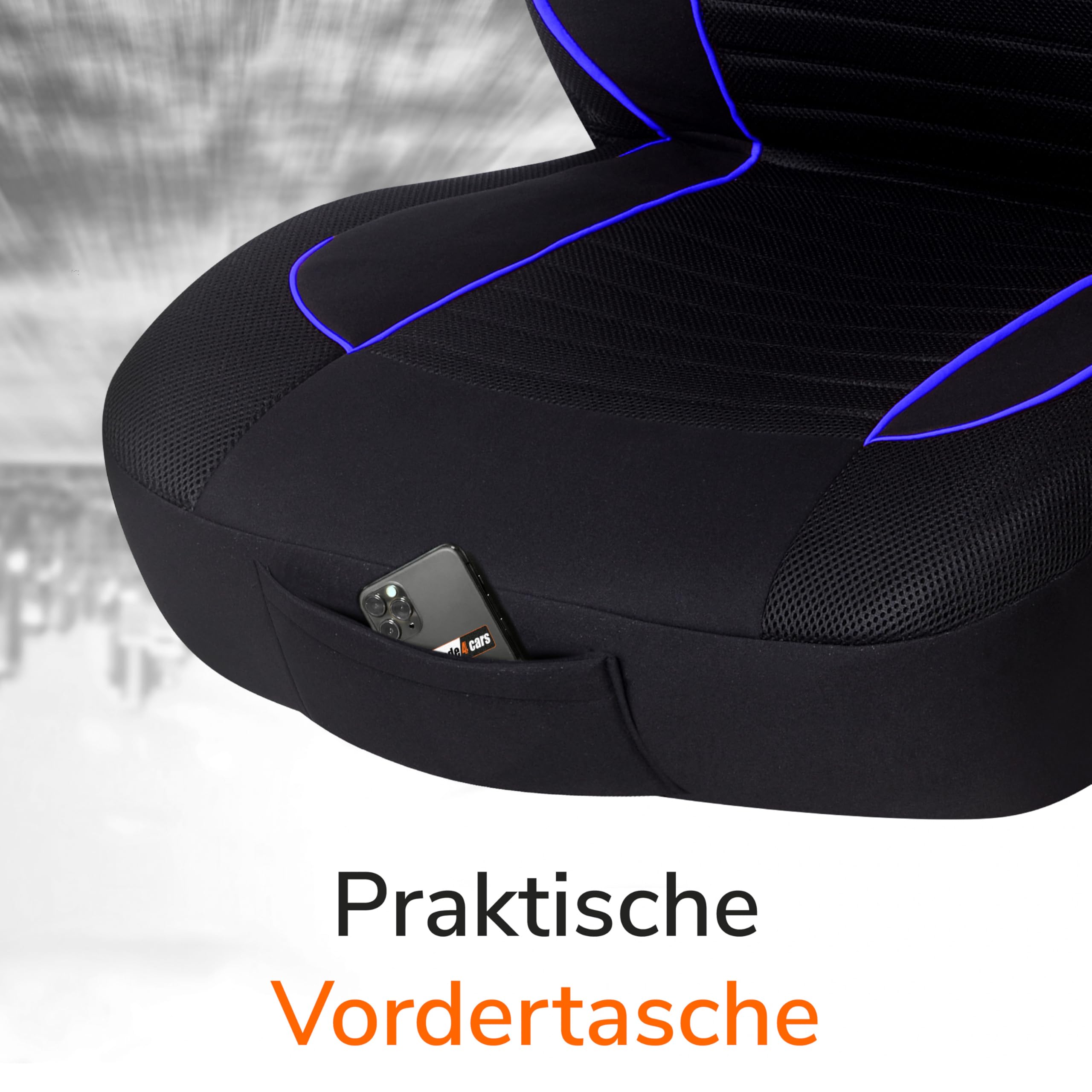 Upgrade4cars Autositzbezüge Set Universal Blau für Vordersitze & Rückbank Autozubehör Innenraum