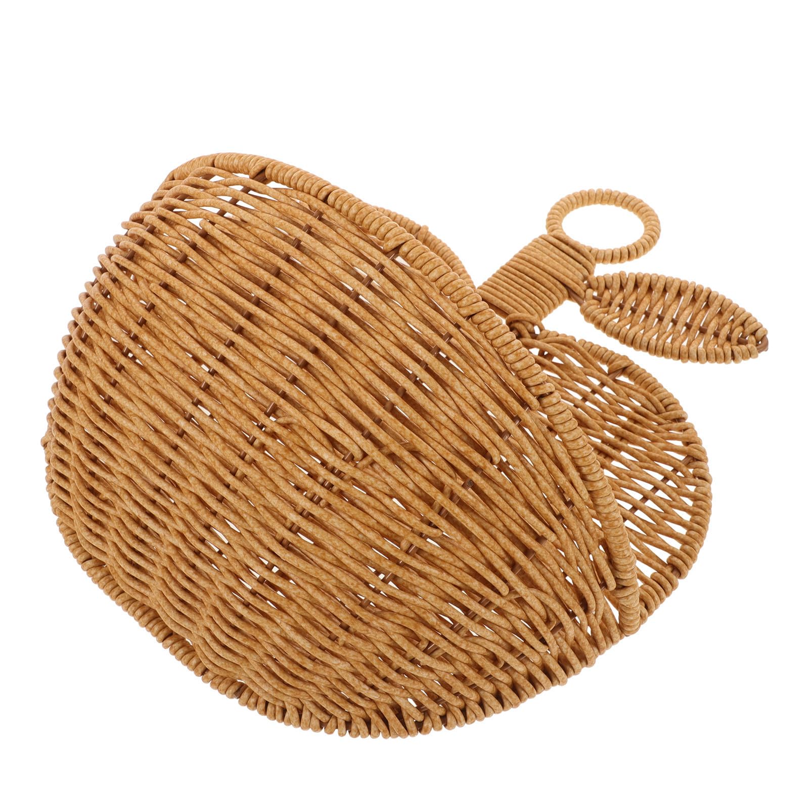 Luxshiny Cesta Colgante Decorativa de Ratán Tejida a Mano para Organizar Frutas y Objetos Pequeños en Cocina y Decoración del Hogar