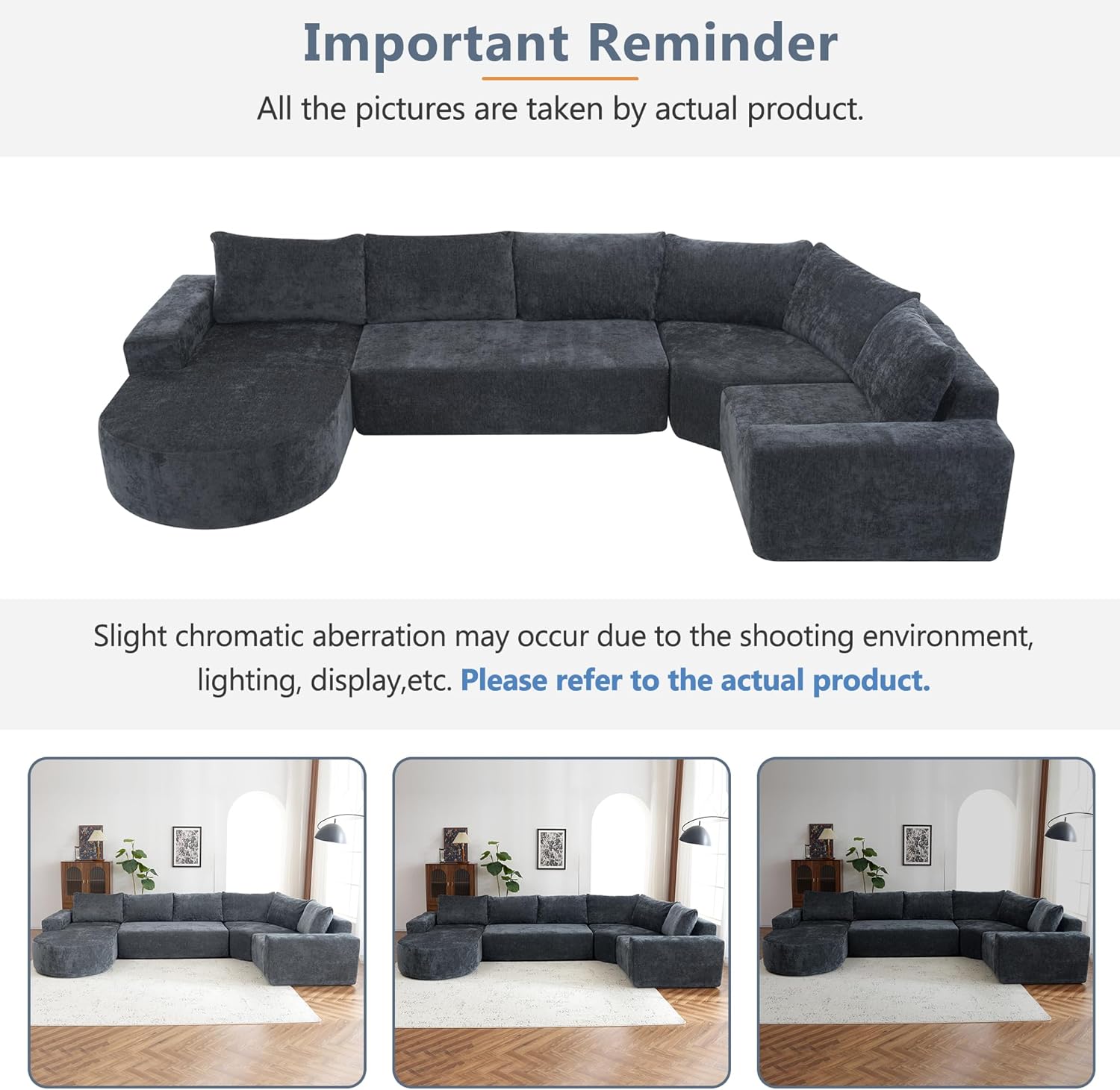 Merax 141.7" Modular Sponge Sofa Cloud Sectional Couch,5 Seater Oversized U-Shaped with Deep Seat for Living Room