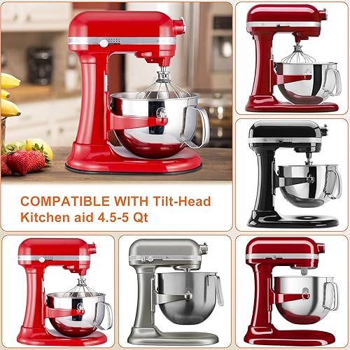 Miniatura 4 de KitchenAid - Alfombrilla deslizante para mezclador KitchenAid de 5 a 8 cuartos de galón, bandeja deslizante de bambú para electrodomésticos de