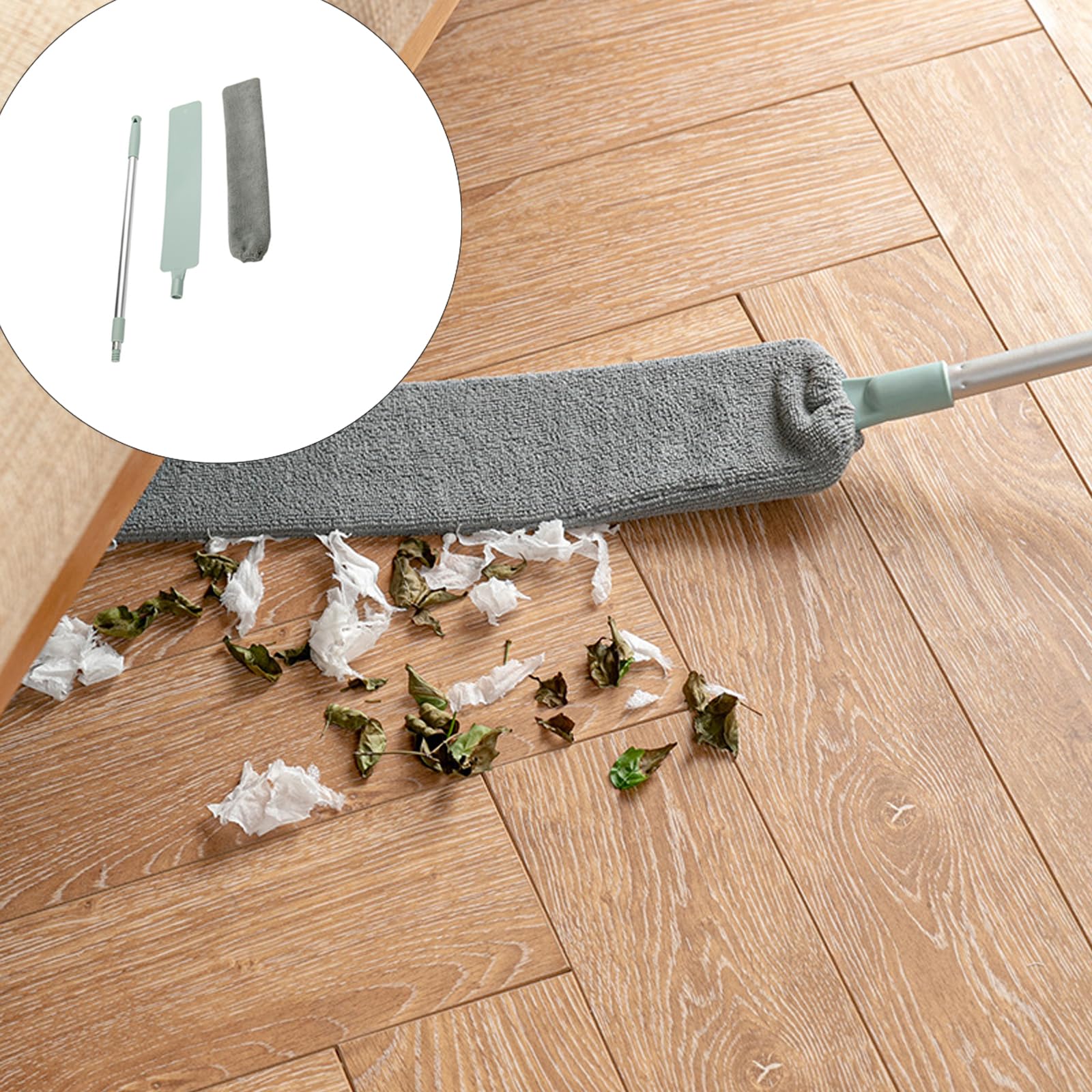 Spolverino estensibile in microfibra con testa pieghevole per spazi ristretti e area difficile da raggiungere, bacchetta telescopica per spolverare