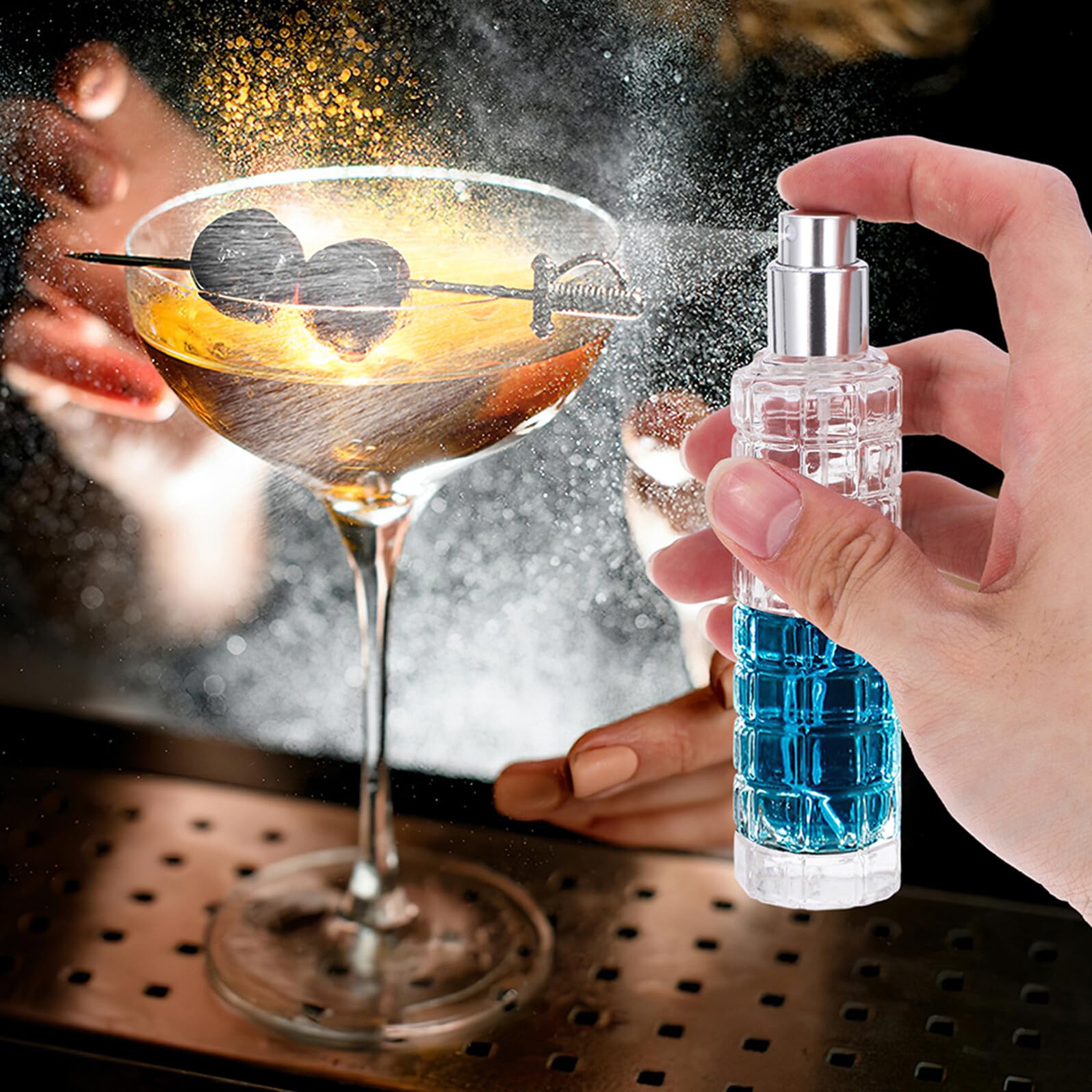 Flacon Vaporisateur D'amers pour Cocktails Rechargeable 30ml, Lot de 3