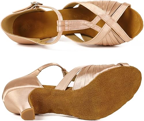Miniatura 3 de Yokala Women Ballroom Dance Shoes for Social Performance Professional Latin Salsa Practice Dancing Sandals 2.5" Heel