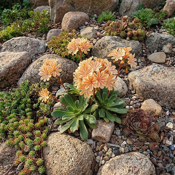 Bloomique - Set of 6 - Lewisia Cotyledon Elise - Lewisia - Abundant flowering - Hardy - Perennial - Height 10-20cm - Pot 9cm - 5