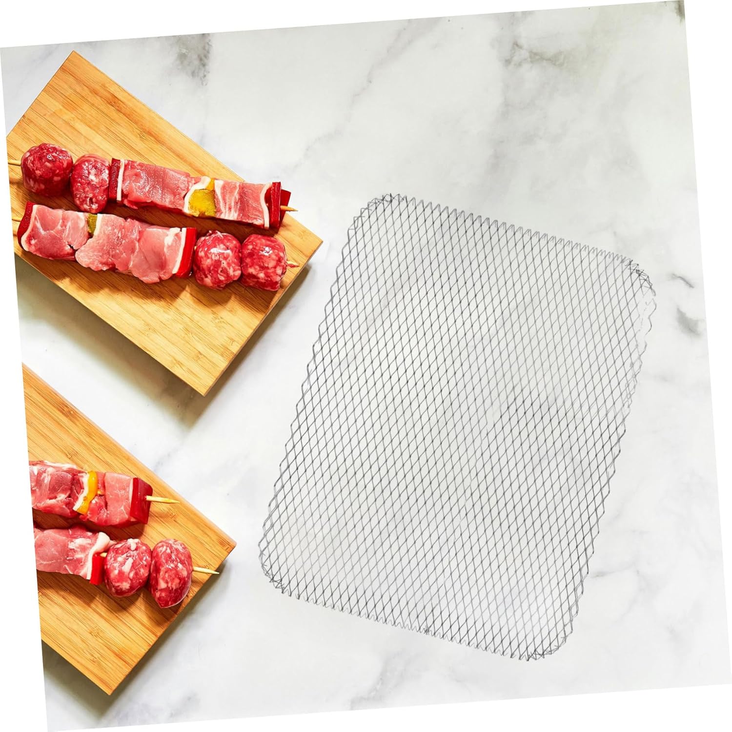 10pcs Bbq Grill Mesh Mat Aluminum Foil Bbq Grill Liner Wire Racks for Outdoor Cooking