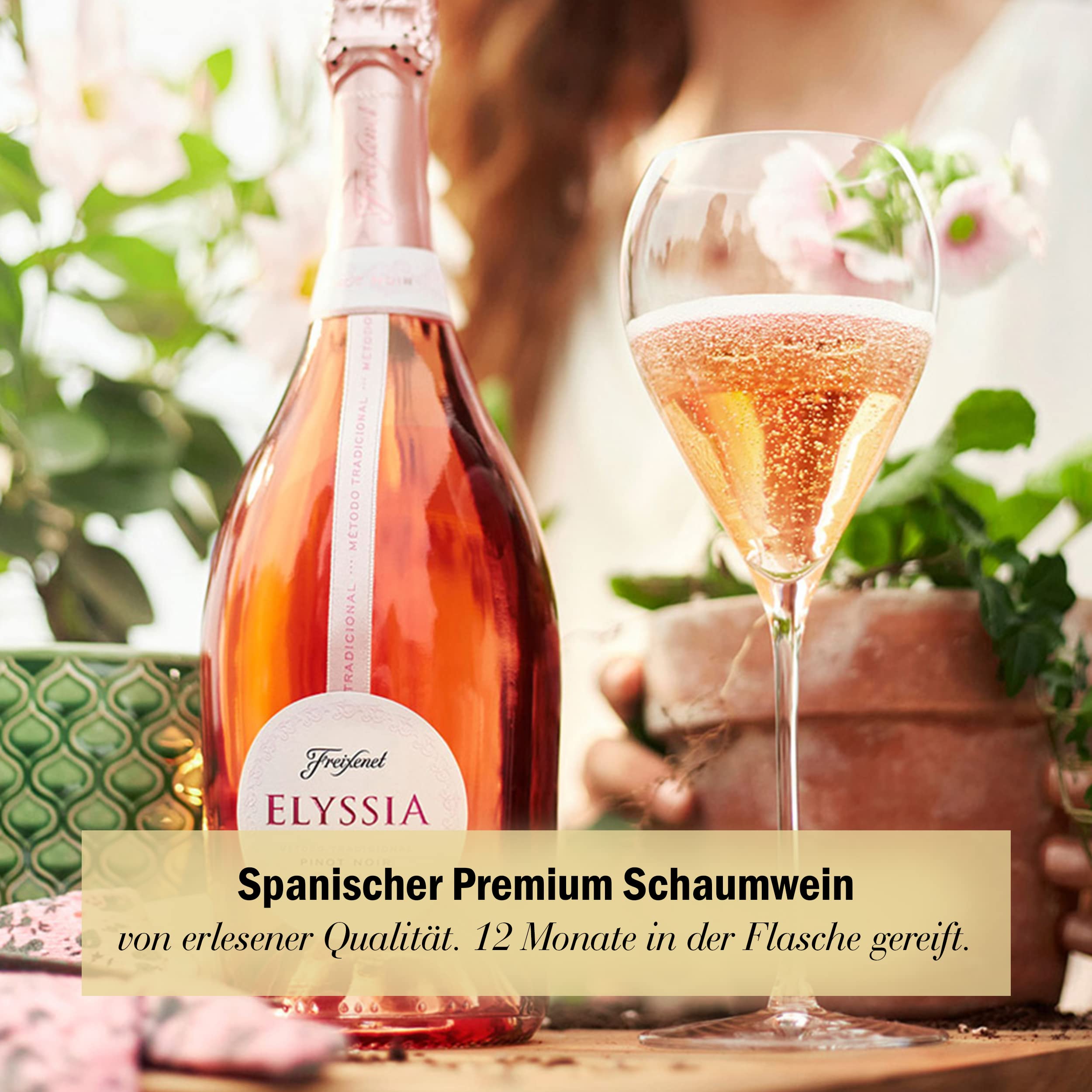 Freixenet Elyssia Pinot Noir D.O. Cava, Spanischer Premiumsekt (6x0,75l) Set, Brut, mit intensiven Aromen reifer Himbeeren und roter Kische, hervorragend zu Meeresfrüchten, Fisch sowie Geflügel