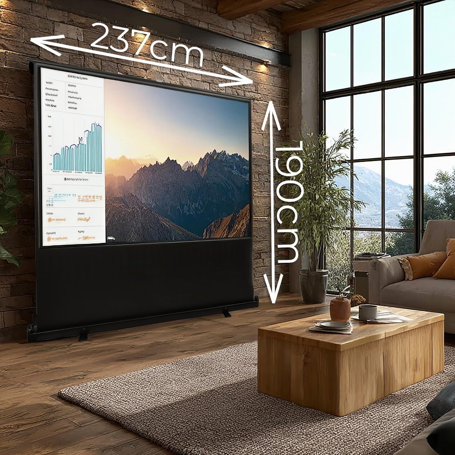 Écran de Projection Portable Compact Sol 100" 16:9 | Carrying case with handle Matt white Viewing area: 210 x 123 cm Reflection: 1.0 G