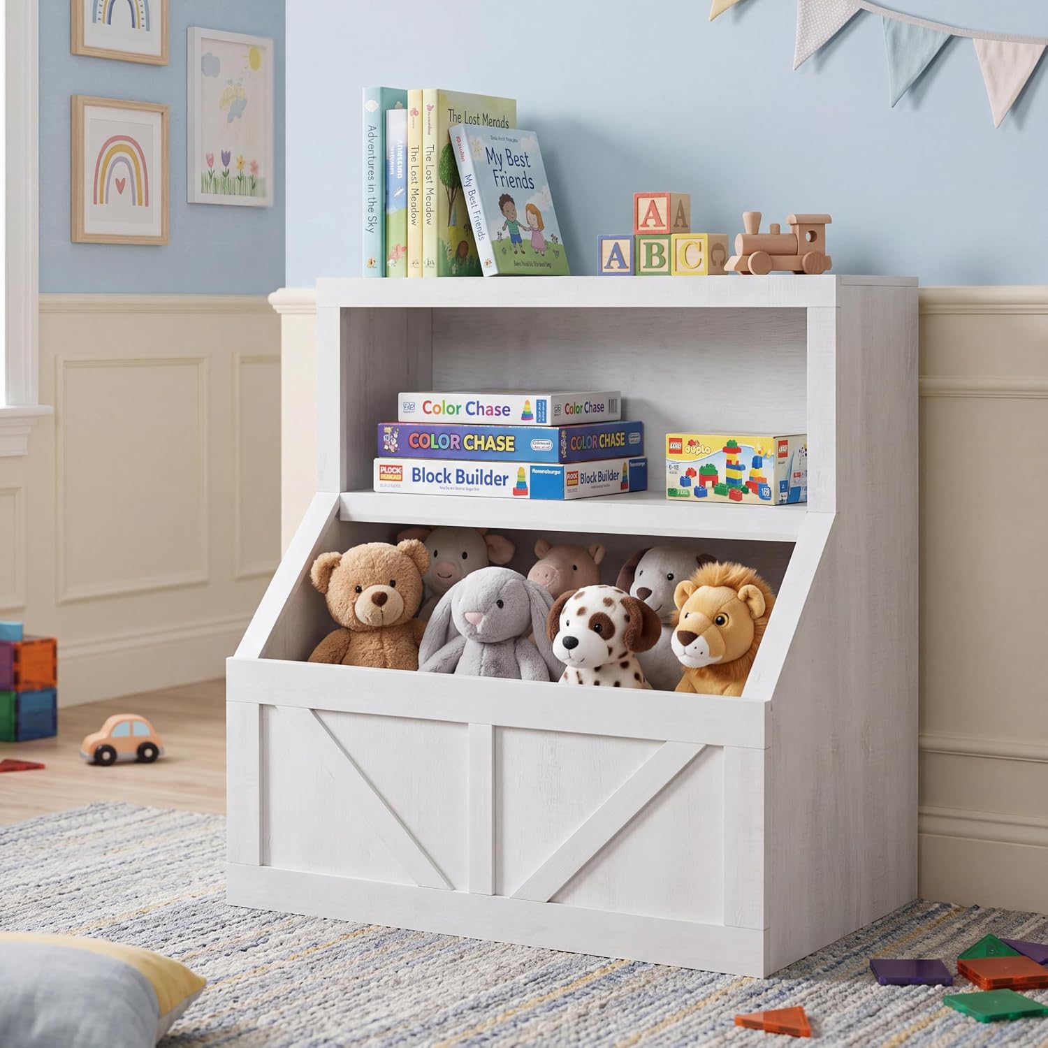IDEALHOUSE Kids Toy Box for Boys, Kids Toy Chest Storage for Boys & Girls