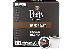 Peet's Coffee Prime Pantry: Dark Roast K-Cup Pods for Keurig Brewers, House Blend