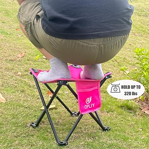 Miniatura 33 de Opliy Camping Stool, Folding Small Chair Portable Camp Stool for Camping Fishing Hiking Gardening and Beach, Camping Seat with Carry Bag (Blue-Leaf)