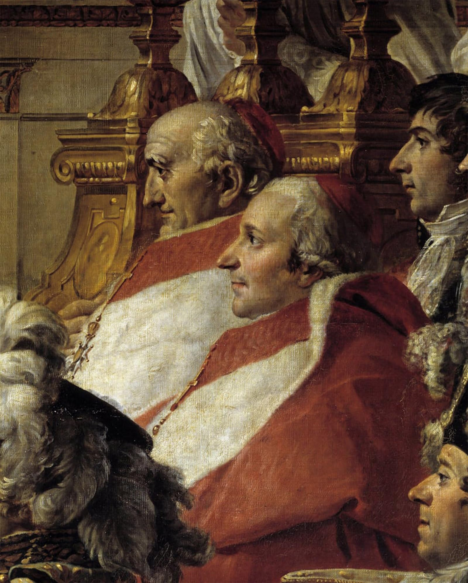 POSTERIIk Famous Modern Artwork Art Mural the Rite of Napoleon Detail Depicting the Cardinals by Jacques Louis David Oil Paintings Pictures for Home Decor 60x90cm