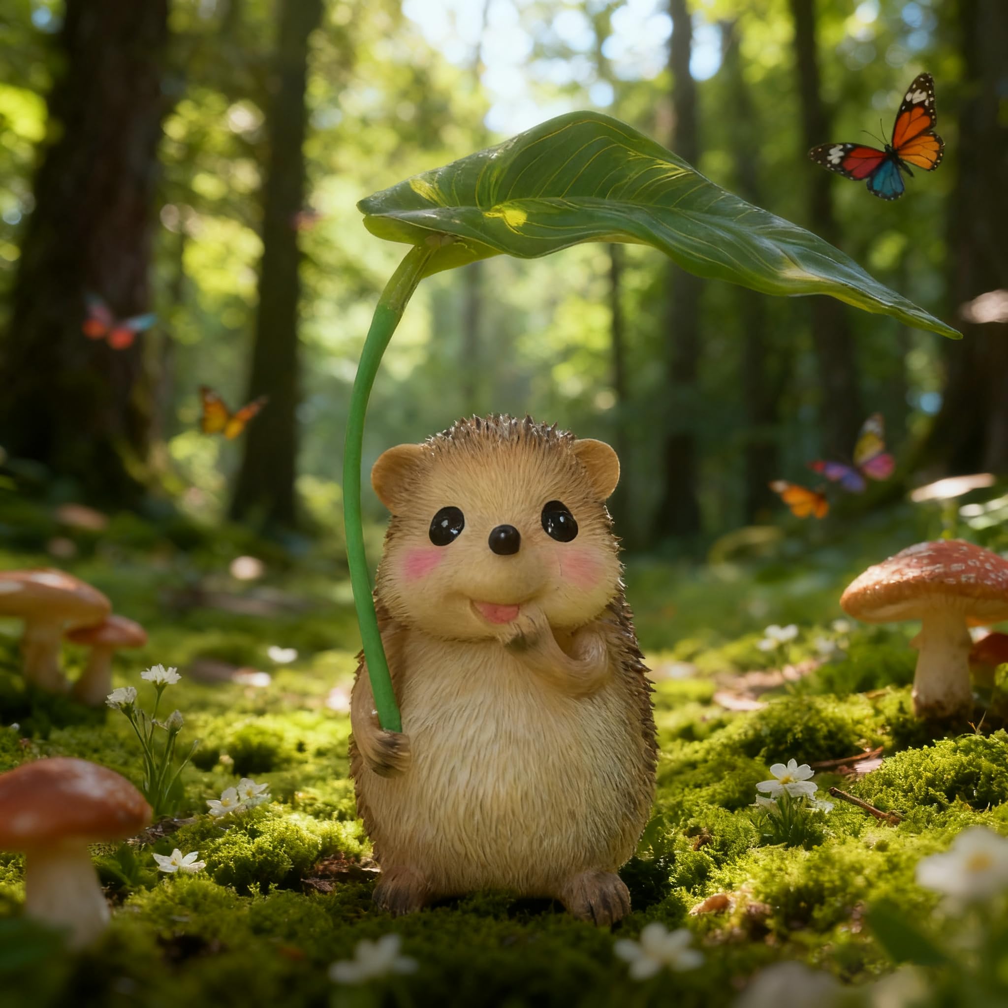 CSZLSMH Solar Hedgehog with Light-Up Umbrella, 5.12" Garden Statue Outdoor Decor for Patio, Yard, Lawn - Gardening Gifts for Christmas, Mother's Day