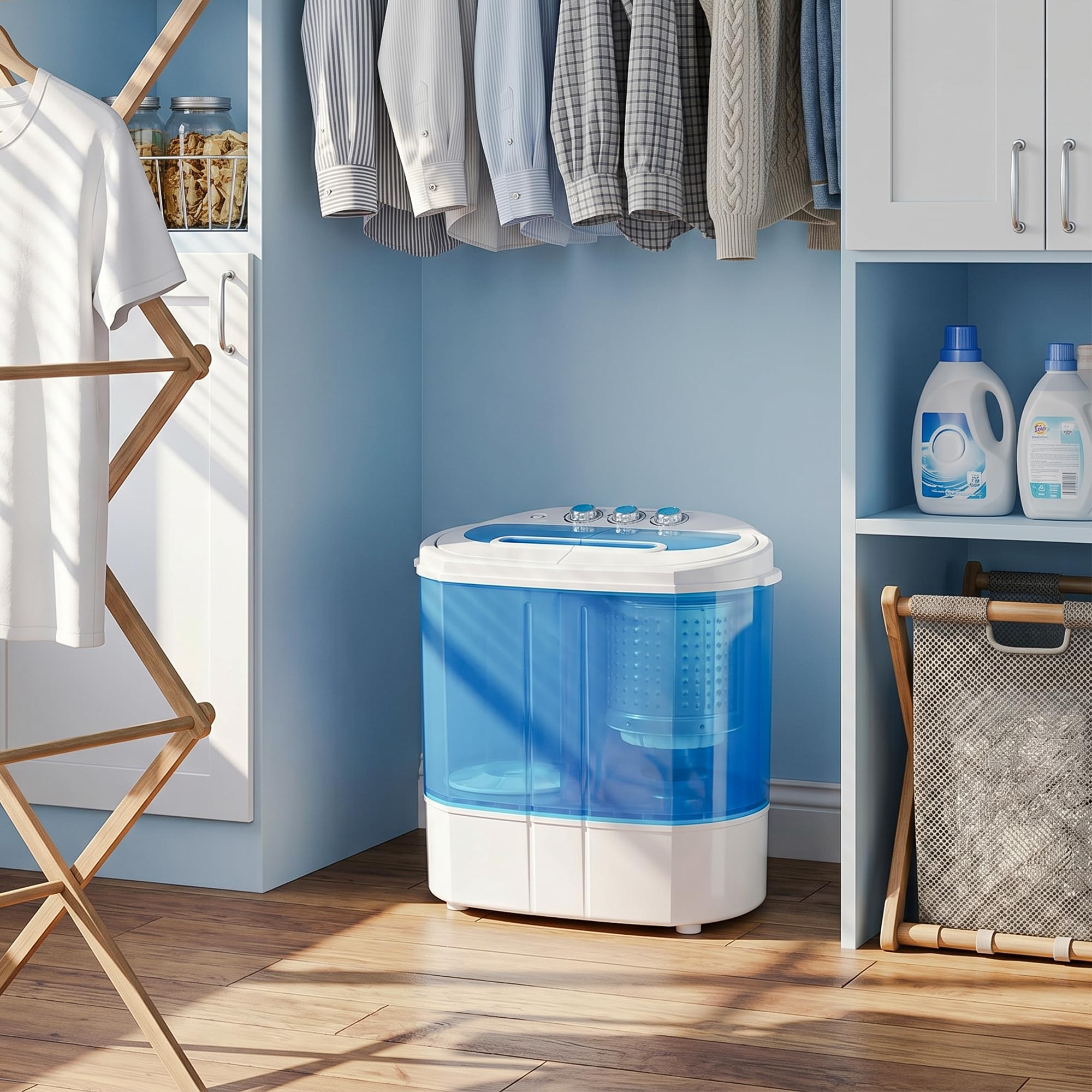 美品✨WASHBOY Amazon.com: ZenStyle Portable Washer Compact Twin Tub 9.9 LB Mini