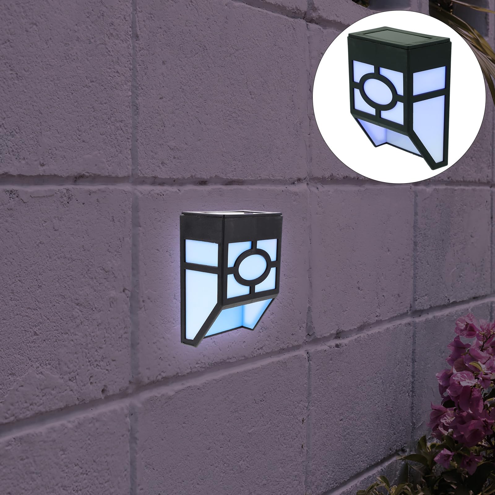 Sosoport 4 Stück Retro LED Solar Wandleuchte Ip65 0, 5w für Garten