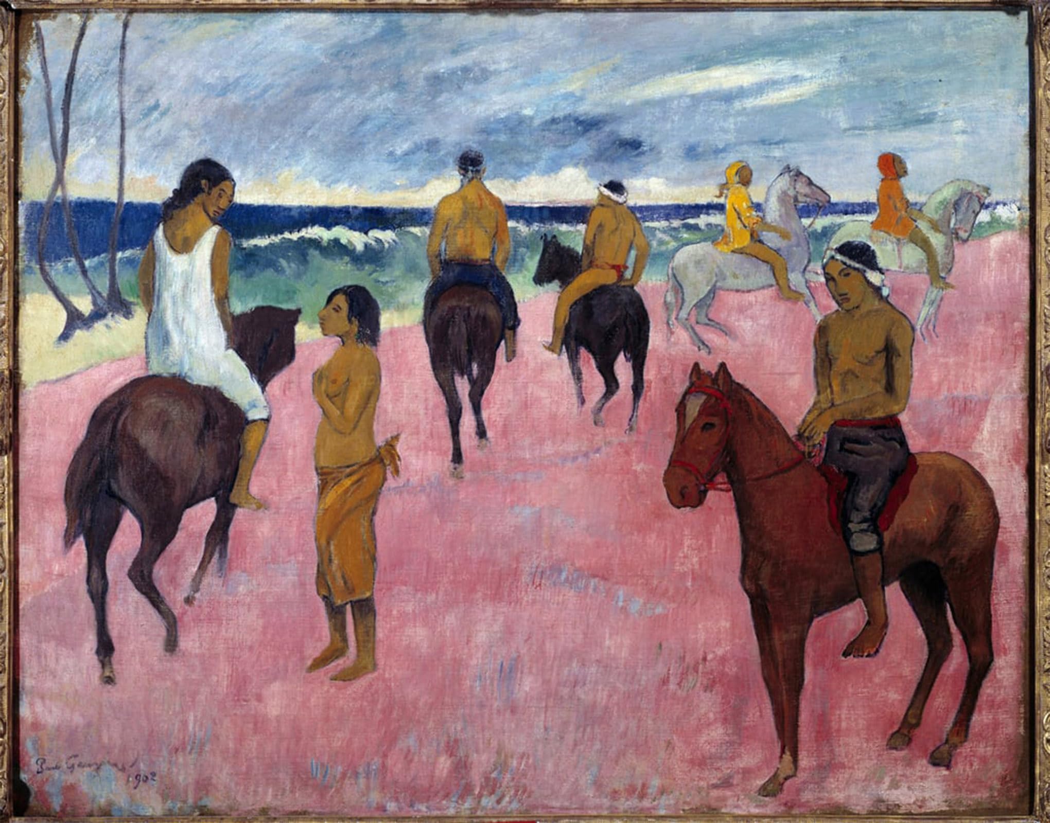 SERENDIPITP Retro Picture Poster Wall Art Pictures Painting Riders on the Beach by Paul Gauguin Wall Art Canvas Print for Wall Decor 60x90cm