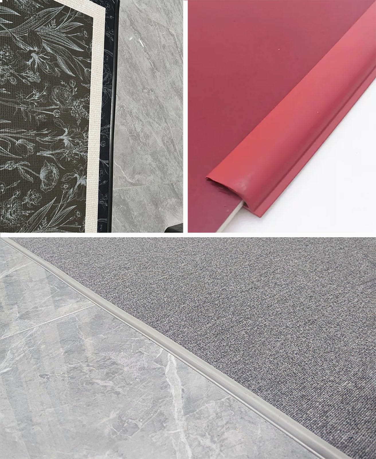 Profilo di Transizione Pavimento Tappeti Bordo Protezione tra 3 e 15 mm | Striscia di Raccordo Autoadesiva per Moquette, Profilo di Finitura Personalizzabile per Bordure di Pavimenti per Porte