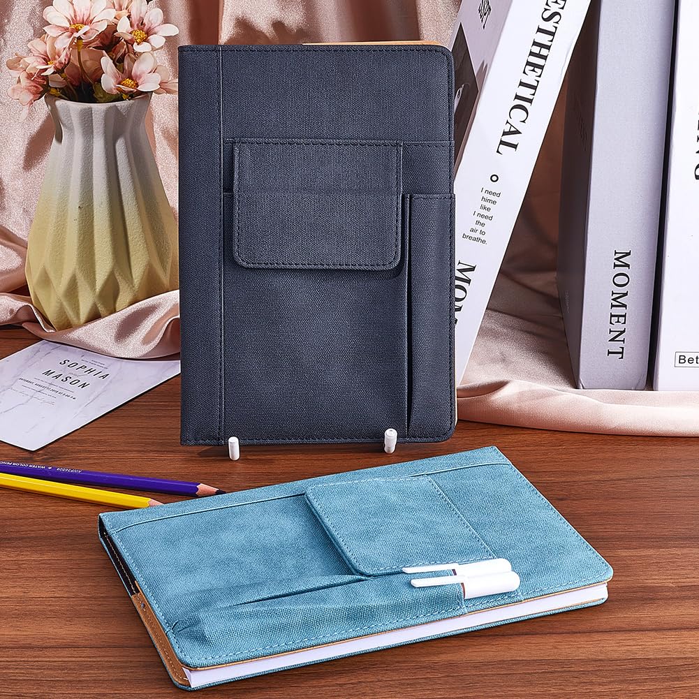 Couverture De Livre Réutilisable A5 En Polyester - Motif Fleurs Bleu Clair, Avec Signet Intégré, Pour école, Bibliothèque
