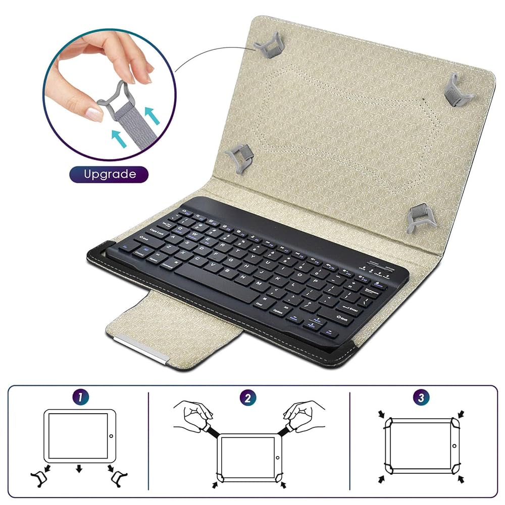 Universal 10 inch Tablet Keyboard Case, 【DETUOSI】 Wireless