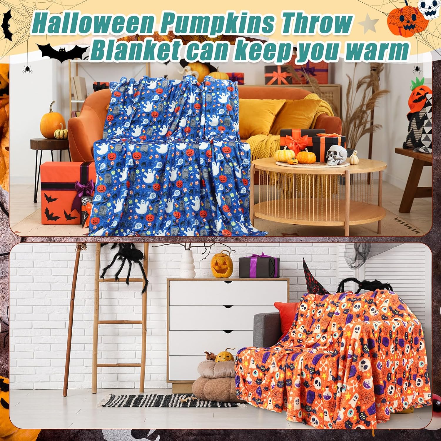 12 Pack Christmas Throw Blanket for Homeless Christmas Plush Winter Fuzzy Soft Xmas Throw Blanket for Couch Sofa Chair Snowflakes Santa Claus Carpet for Home Xmas Gifts, 40 x 50 Inch - Image 7