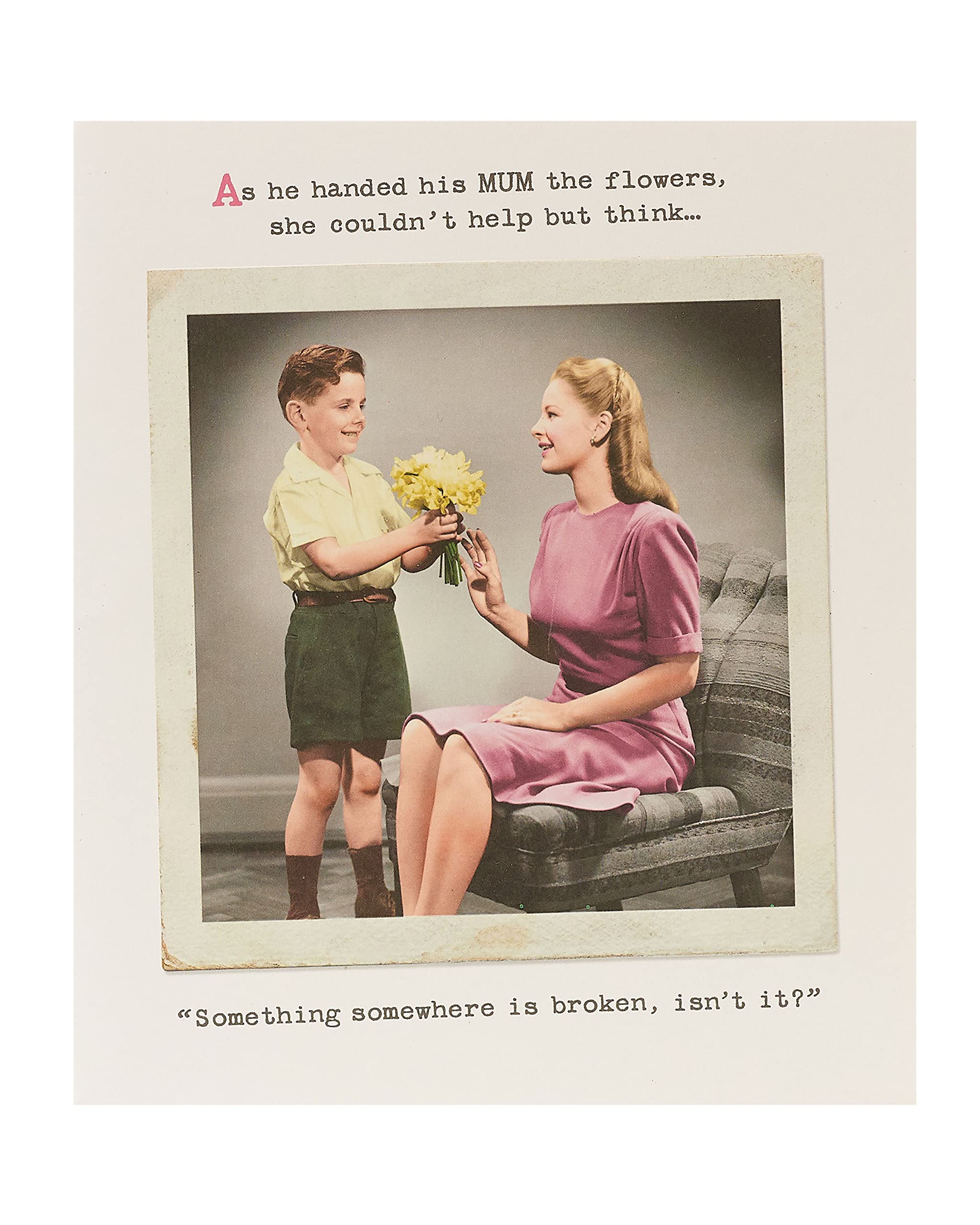 UK Greetings Mother's Day Card With Envelope - Funny Design, Cranberry, 159x184mm