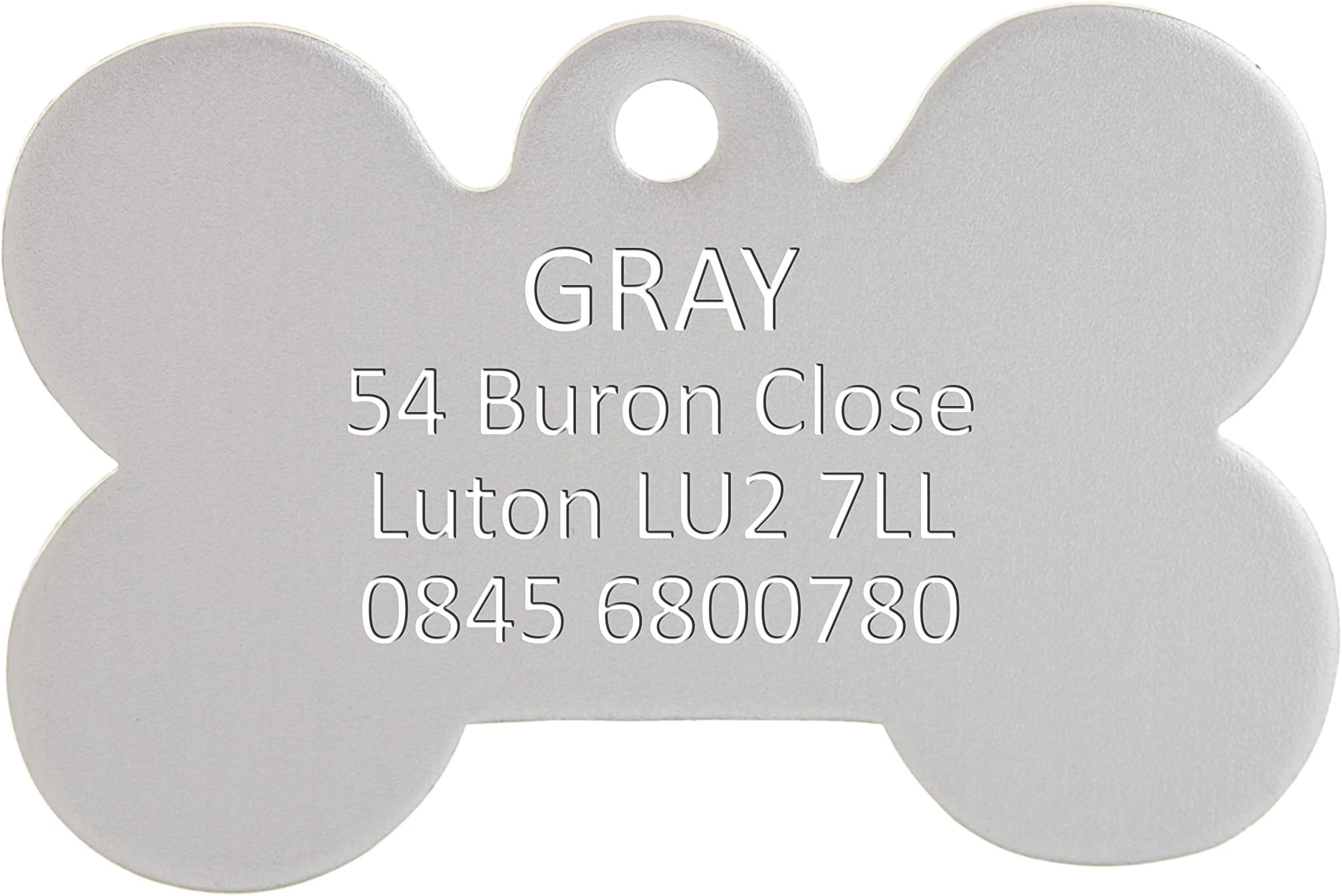 Bow Wow MeowBWM Aluminium Personalised Pet ID Tags | Laser Engraved & Durable | Large Bone Shaped Silver Pet Tag for Dogs Cats Kitty & Puppy | Customised Collar Name Tags with Steel Split Ring