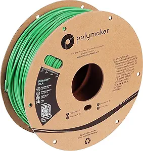 Polymaker PLA Filament, Green 3D Printing PLA Filament 2.85mm 1kg - PolyLite 3D Printer PLA Filament, Dimensional Accuracy +/- 0.03mm, Compatible with Most 3D Printer, Green