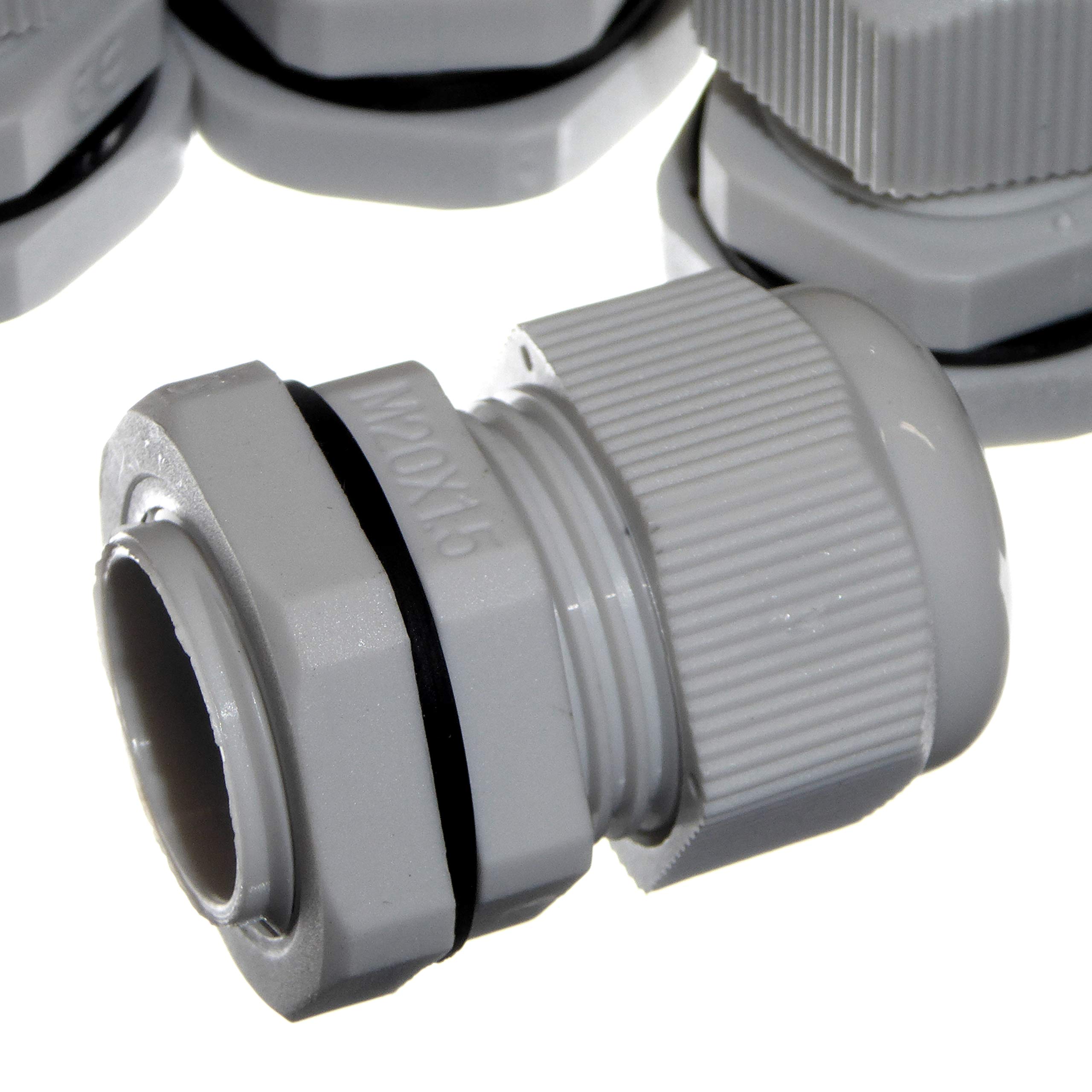 Meccion Set di 10 Pressacavo M16 Impermeabile IP68, Connettori Pressacavi Elettrici in Nylon Impermeabili con Controdado e Rondella per Cavi da 4mm a 8mm