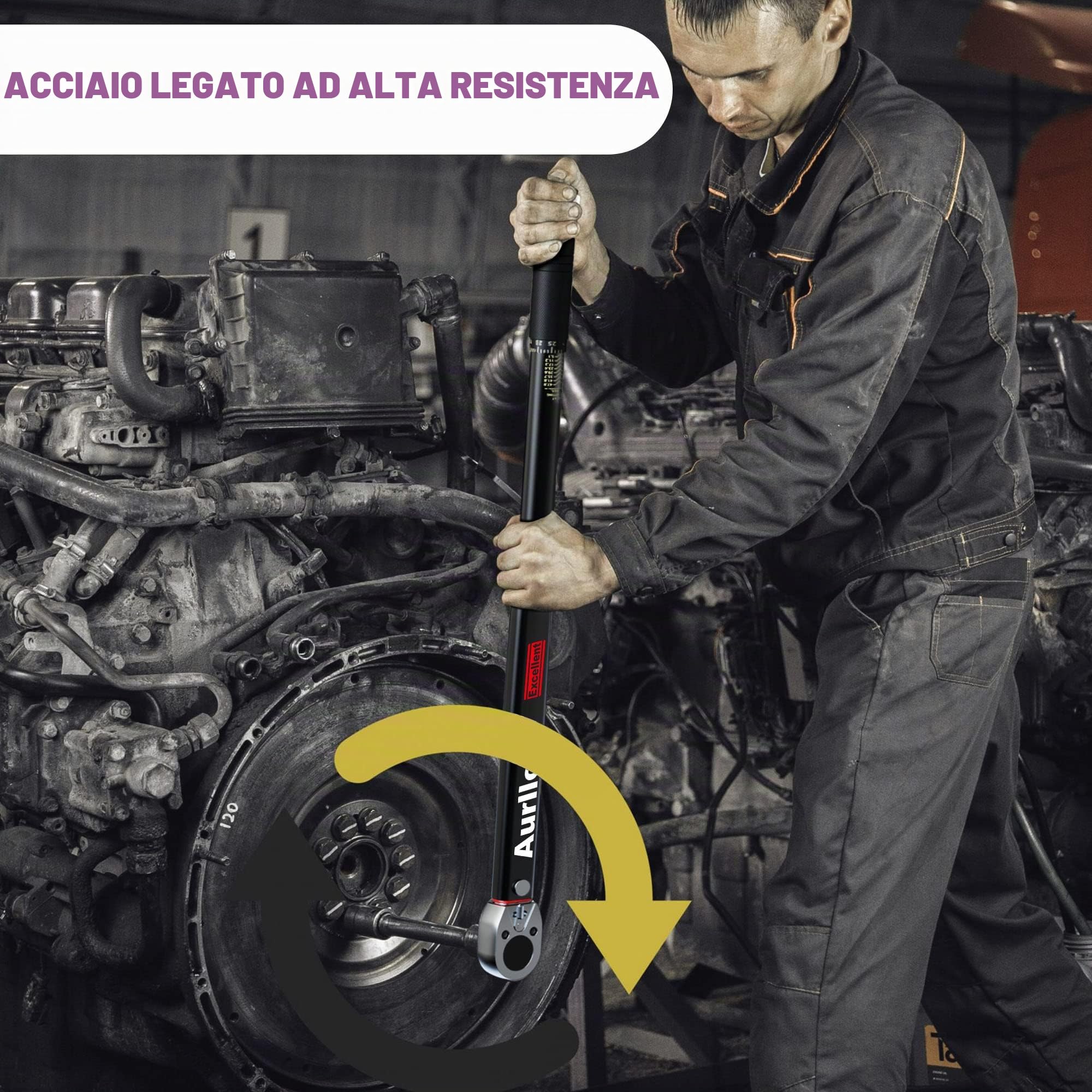 Chiave Dinamometrica 3/4", 50-500 Nm Chiavi Dinamometriche, ± 5% Precisione Chiave Strumento Compatibile con Camion, Moto, Chiave Dinamometrica auto Strumento