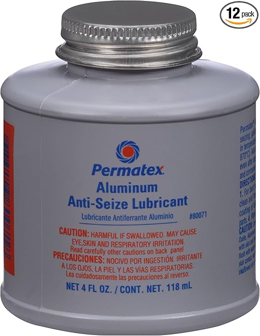 Permatex 80071-12PK Anti-Seize Lubricant with Brush Top Bottle, 4 oz. (Pack of 12)