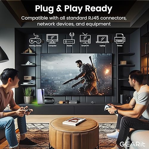 Miniatura 5 de GearIT Cable Ethernet Cat 6 Cat 6, cable de conexión Cat 6, cable Ethernet Cat6, cable de red, cable de Internet, amarillo de 15 pies (paquete de